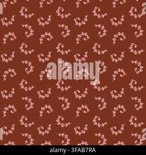Delicate Pink Sprigs On Brown Stock Vector