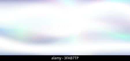 Gradient hologram backdrop featuring pearlescent light reflections, pastel pink and purple hues with iridescent foil texture creating ethereal Stock Vector
