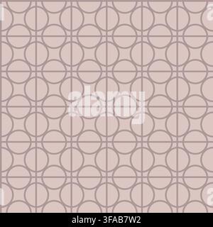 Dusty Pink Intersecting Circle Grid Stock Vector