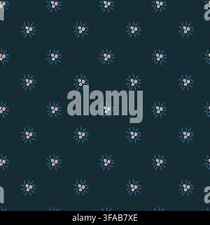 Minimalist Ditsy Floral Dark Background Stock Vector
