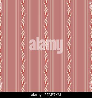 Vintage Botanical Vine Stripe Motif Stock Vector