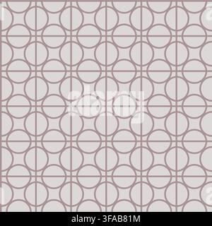 Pale Mauve Geometric Circle Grid Stock Vector
