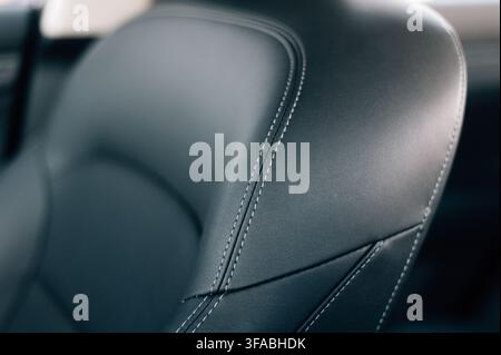 Seat upholstery in a new expensive car Stock Photo