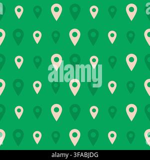 Green minimalistic pattern with white arrows. Vector pattern with labels. Vector illustration Stock Vector