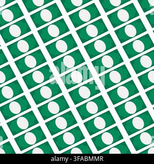 Seamless pattern of green dollars banknotes. Banknotes in a row diagonally. Simple money pattern. Currency, savings, wealth. The theme of finance and Stock Vector