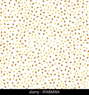 An abstract background of multiple dots in brown colors on a white background. Grain or seed pattern. Stock Vector