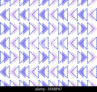 Pattern of arrows in the form of triangles. Shape of triangles colored and dotted lines. Direction, pointers. Geometric Stock Vector