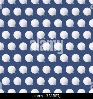 Volumetric Bubble Chat. 3D pattern on a dark blue background. Icon of a message or comment on social network. Conversation Stock Vector