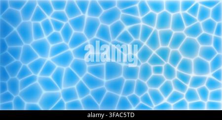 Pool sea water surface, light wavy pattern vector. Beach underwater view for clean liquid glare and river white splash. Seamless deep swimming bath Stock Vector