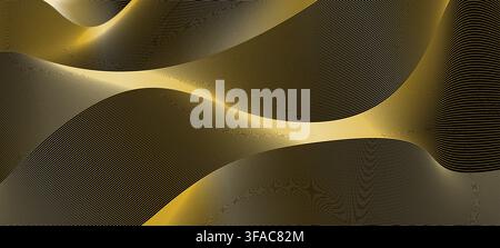 Abstract elegant golden stripe waves background Stock Vector