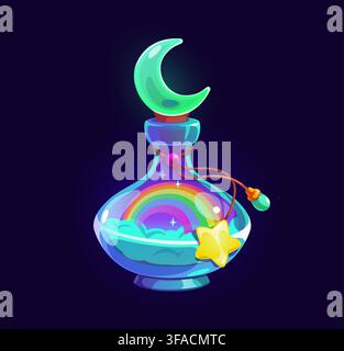 Cartoon Halloween witchcraft potion bottle Stock Vector