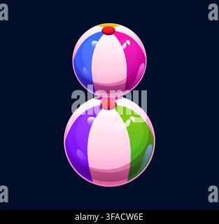 Vibrant cartoon school font letter B, beach balls Stock Vector