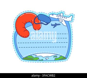 Kids memo note with travel and vacations frame Stock Vector