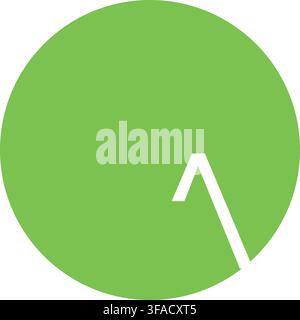 A vibrant green circle featuring minimalist white geometric line design against a clean white background. Stock Vector