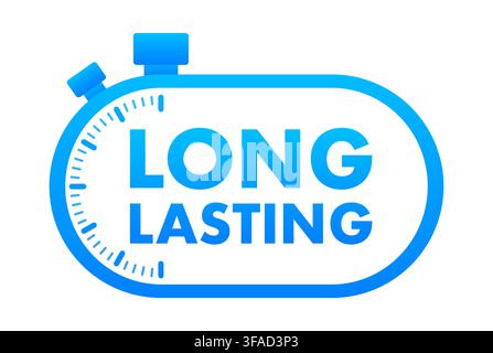 Long lasting concept with stopwatch timer icon Stock Vector