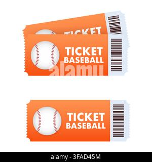 Baseball game tickets for a sporting event admission Stock Vector