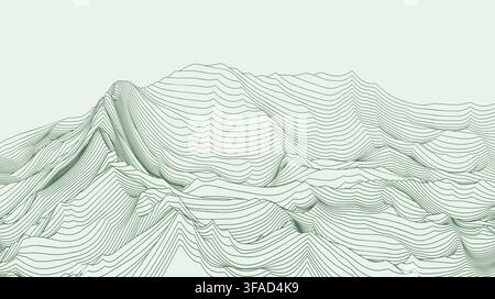 Abstract topographic map showing mountain contour lines Stock Vector