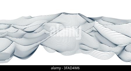 Abstract topographic map with undulating geometric lines Stock Vector