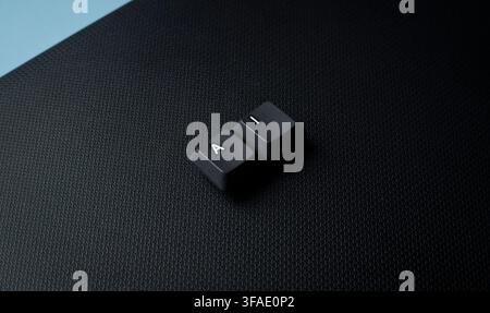 AI Artificial Intelligence Concept With Keyboard Keys On Dark Background Stock Photo