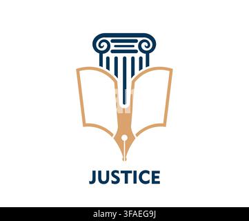 Justice law and lawyer attorney or legal firm icon Stock Vector