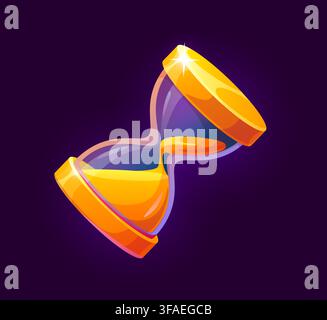Cartoon magic hourglass icon with reflections Stock Vector