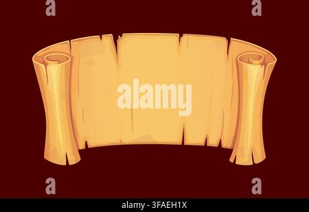Old parchment scroll banner with paper surface Stock Vector