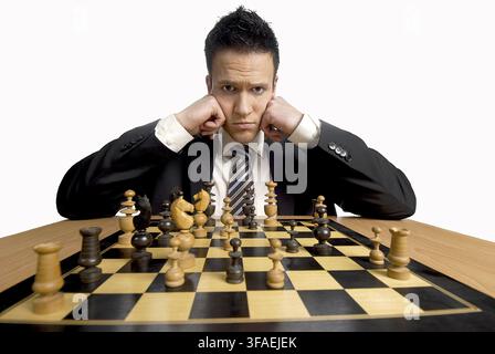 The business world is like a game of chess, Stuttgart, Baden-Wuerttemberg, Federal Republic of Germany Stock Photo