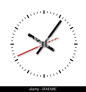 Clock and timestamp without numbers isolated on white background Stock Photo