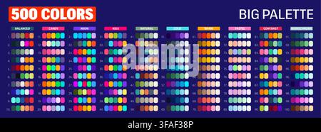 Balanced color harmony RGB palette swatches Stock Vector