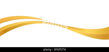 Luxury golden wave swoosh tail with gold gradients Stock Vector