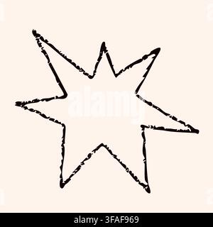 Rating review simple black crayon star logo. Stock Vector