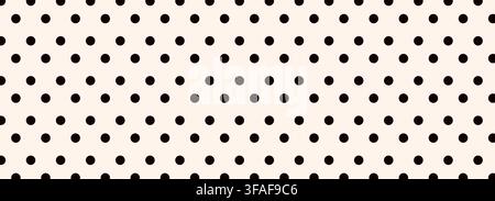 Simple polkadot seamless pattern with small black dots on a white background. Stock Vector