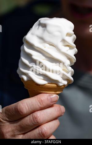 delicious ice cream cone on a hot day in the heat-wave, 2026 Stock Photo