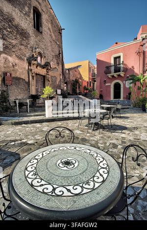 charming architecture of "Borgo Antico": the historic center of Milazzo, Sicily, Italy Stock Photo