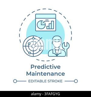 Predictive maintenance soft blue concept icon Stock Vector