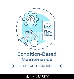 Condition based maintenance soft blue concept icon Stock Vector
