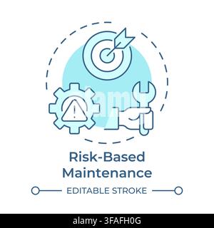 Risk based maintenance soft blue concept icon Stock Vector