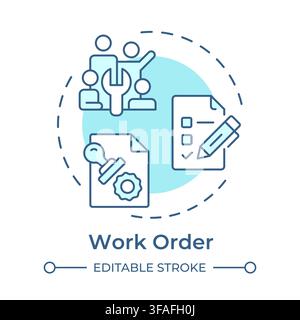 Work order soft blue concept icon Stock Vector