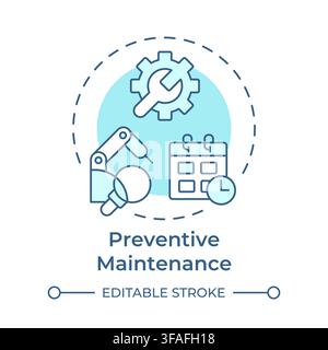 Preventative maintenance soft blue concept icon Stock Vector