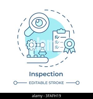 Inspection soft blue concept icon Stock Vector