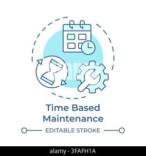 Time based maintenance soft blue concept icon Stock Vector
