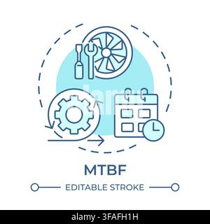 MTBF soft blue concept icon Stock Vector