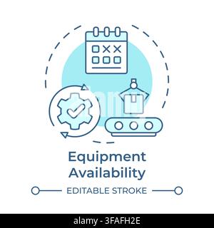 Equipment availability soft blue concept icon Stock Vector