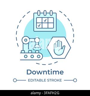 Downtime soft blue concept icon Stock Vector
