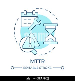 MTTR soft blue concept icon Stock Vector