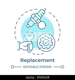 Replacement soft blue concept icon Stock Vector