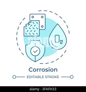 Corrosion soft blue concept icon Stock Vector