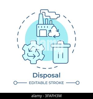 Disposal soft blue concept icon Stock Vector