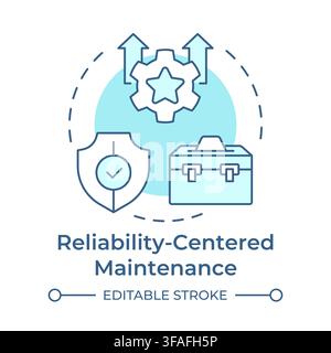 Reliability centered maintenance soft blue concept icon Stock Vector
