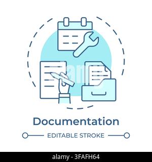 Documentation soft blue concept icon Stock Vector